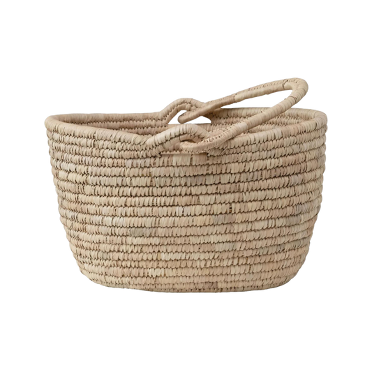 Creative Co-Op Hand Woven Basket with Handle