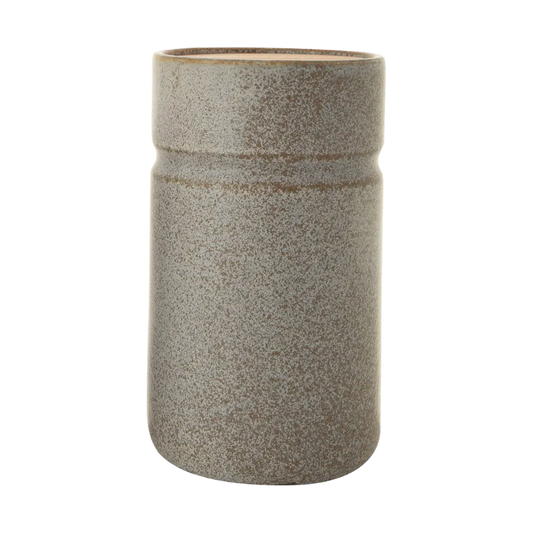 Creative Co-Op Stoneware Canister with Bamboo Lid